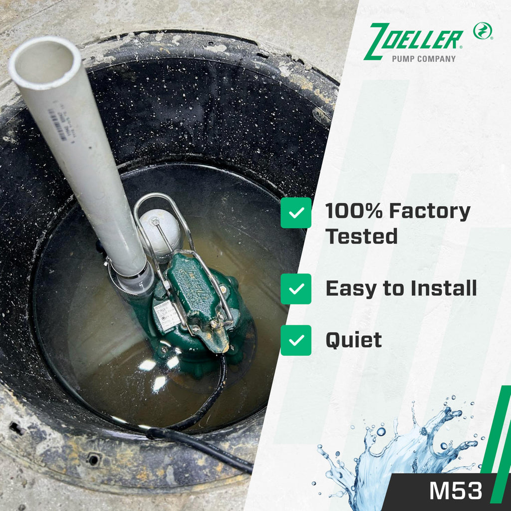 ZOELLER M53 Mighty-mate Submersible Sump Pump 1/3 HP