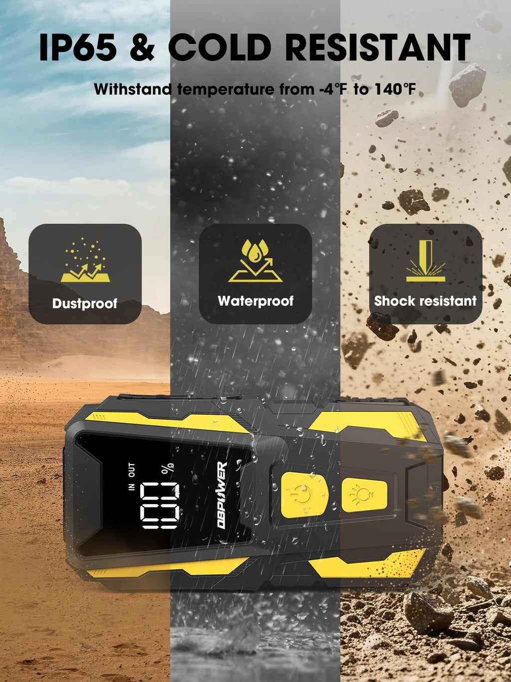 DBPOWER 5000A Jump Starter - 74Wh Portable Battery Pack