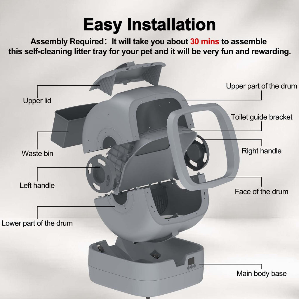 UPFAS Automatic Cat Litter Box - Self Cleaning & APP Control