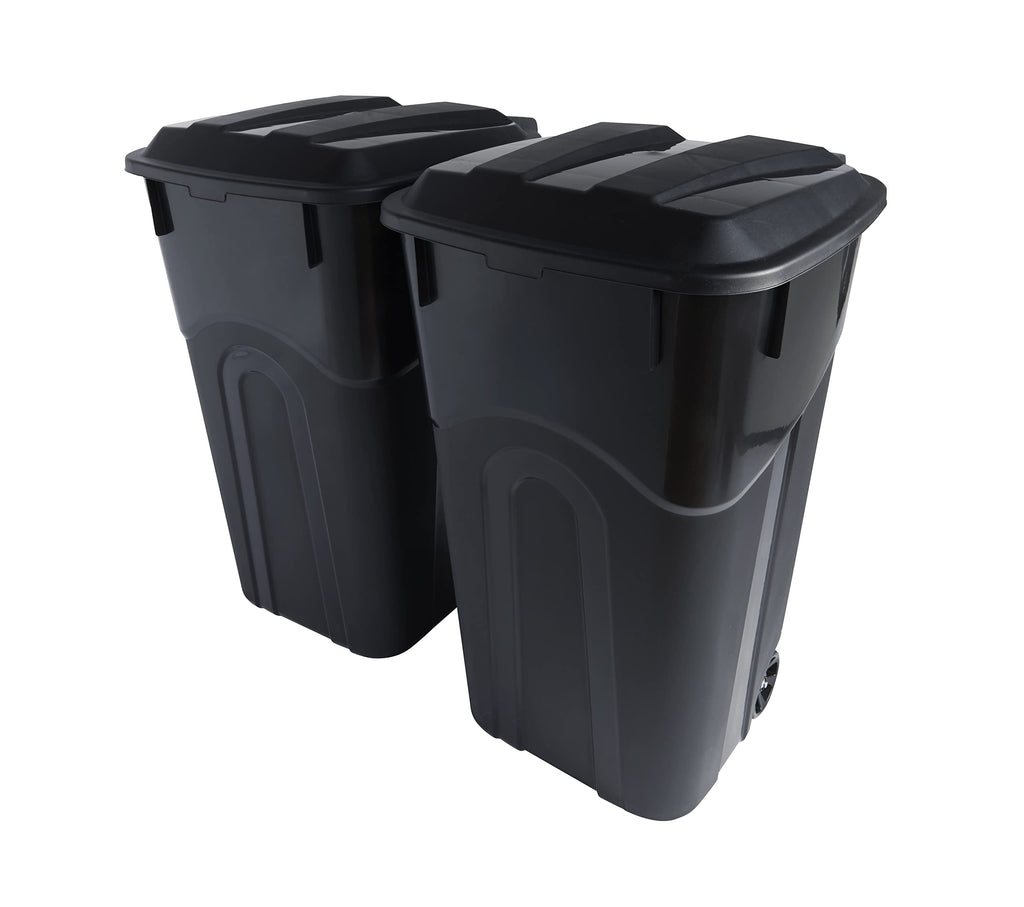 UNITED SOLUTIONS 32 Gallon Wheeled Outdoor Garbage Can - 2 Pack