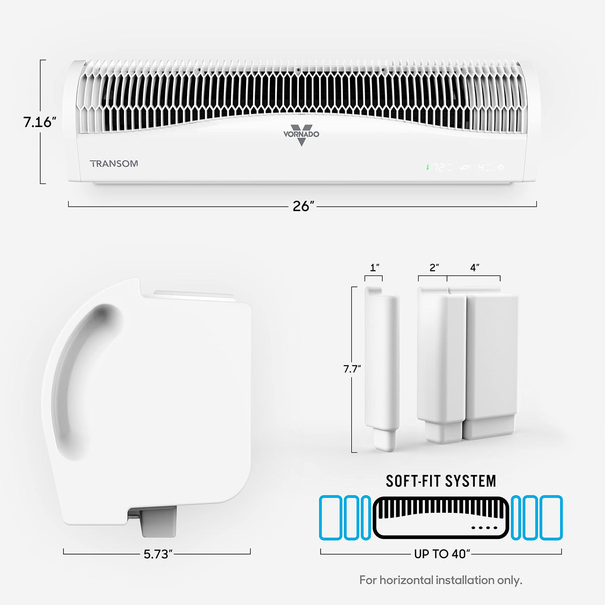 VORNADO TRANSOM Window Fan - 4 Speeds, Remote Control, Reversible