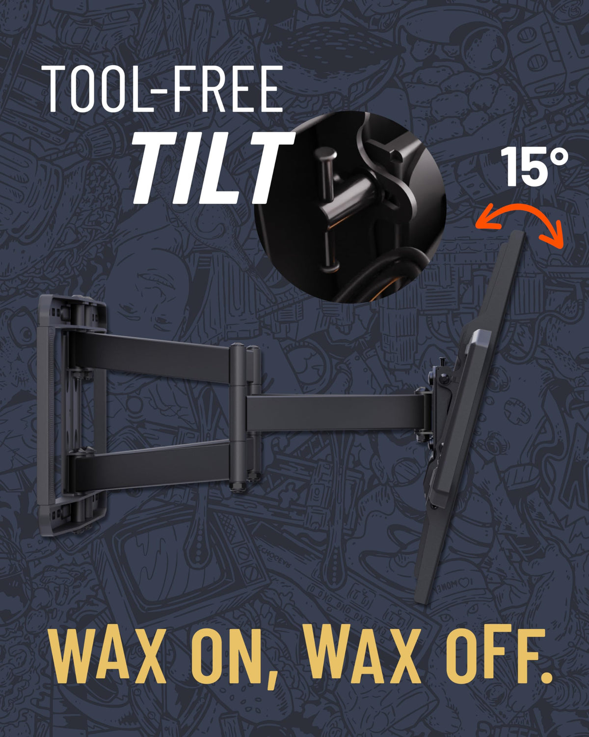 ECHOGEAR MaxMotion Full Motion TV Wall Mount for 42"-90" TVs