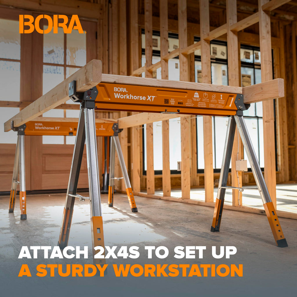 BORA Workhorse XT Adjustable Folding Saw Horses - 2 Pack