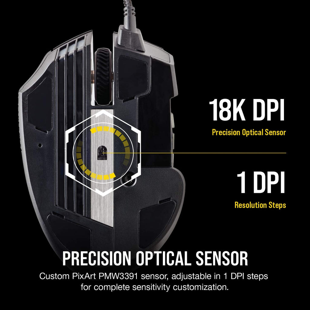 CORSAIR Scimitar RGB Elite Wired Gaming Mouse - 18,000 DPI