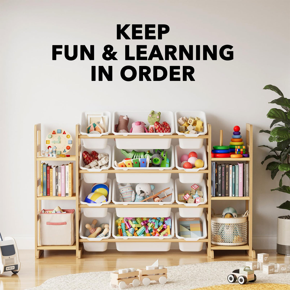 SPACEAID Toy Storage Organizer with 6 Shelves and 12 Bins