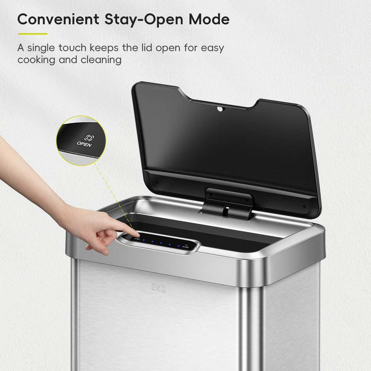 EKO Mirage-T Touchless Motion Sensor Trash Can 50L