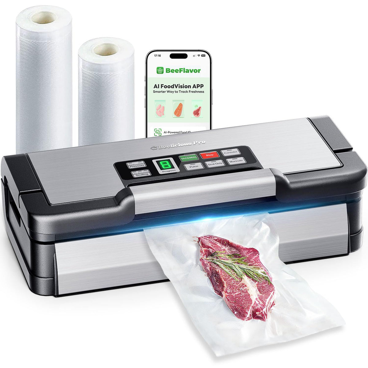 BEELICIOUS PRO 95kPa Vacuum Sealer Machine with AquaLock Technology