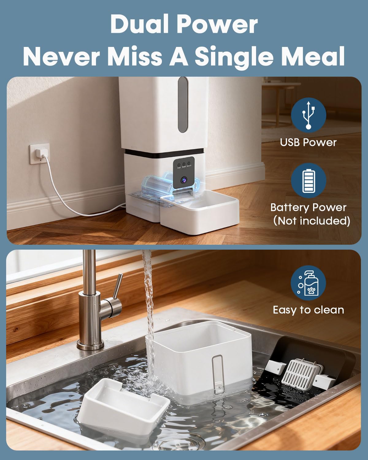 YAKRY Automatic Dog Feeder for Large Breeds with Camera