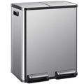 DUMOS Stainless Steel Kitchen Trash Can with Dual Buckets