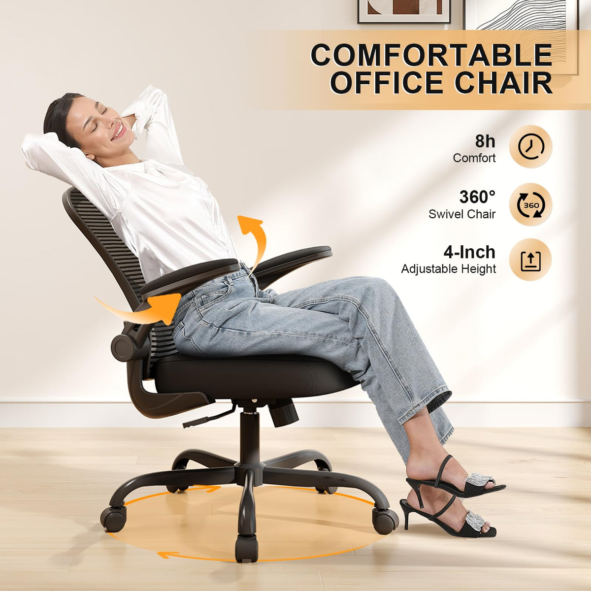 SYNORLA Ergonomic Office Chair - High Back Mesh, 330LBS Capacity