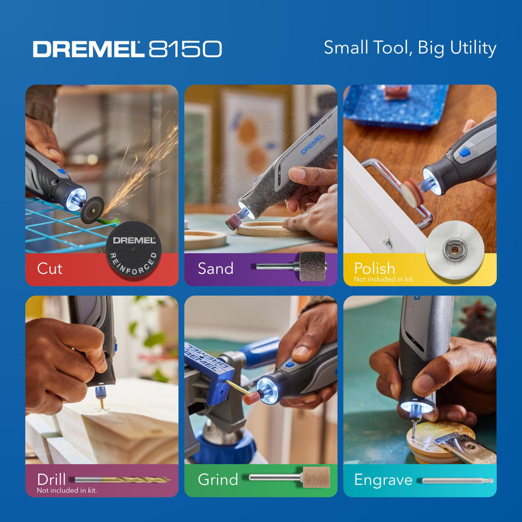 DREMEL 8150 8V Cordless Rotary Tool Kit - Brushless, 20 Accessories