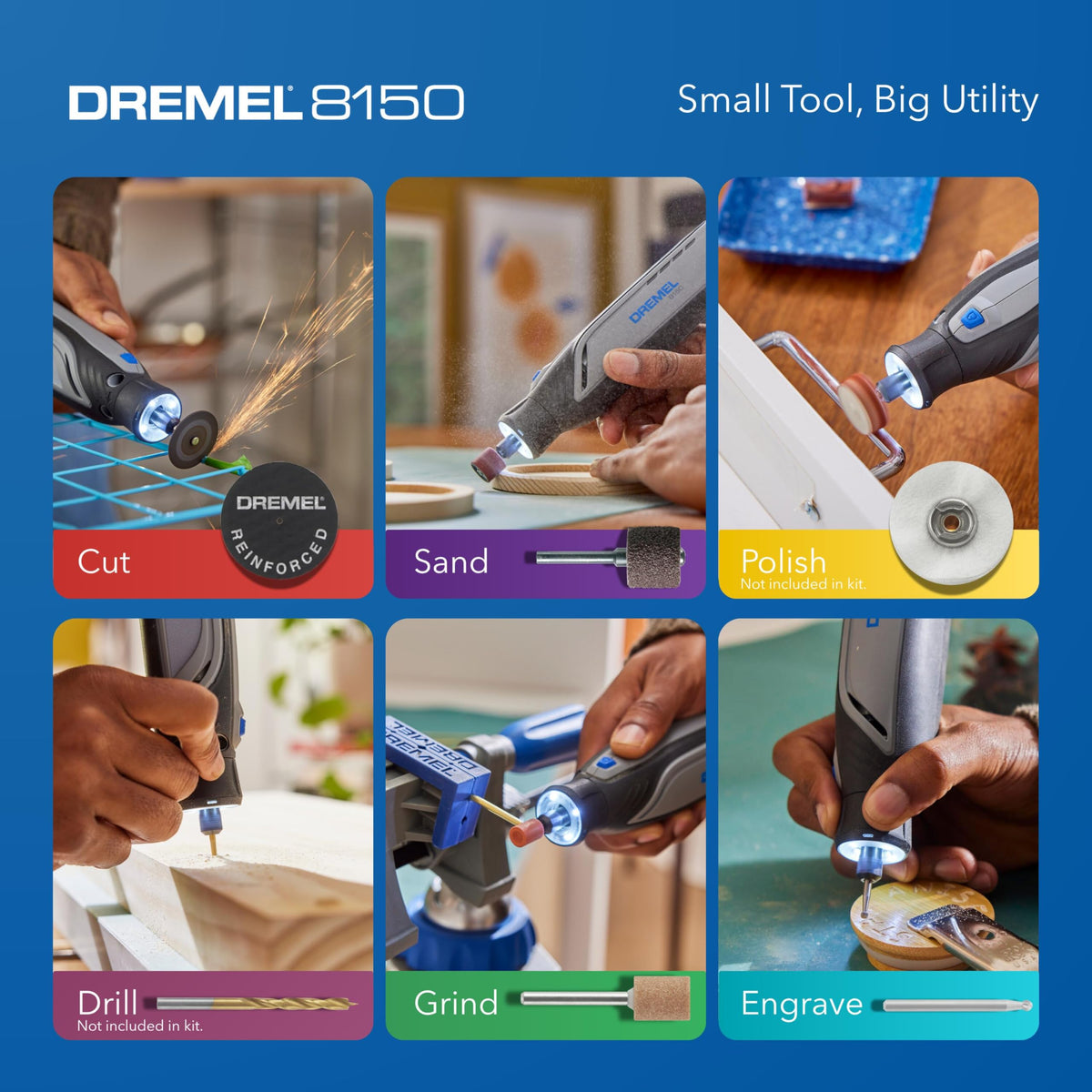 DREMEL 8150 8V Cordless Rotary Tool Kit - Brushless, 20 Accessories