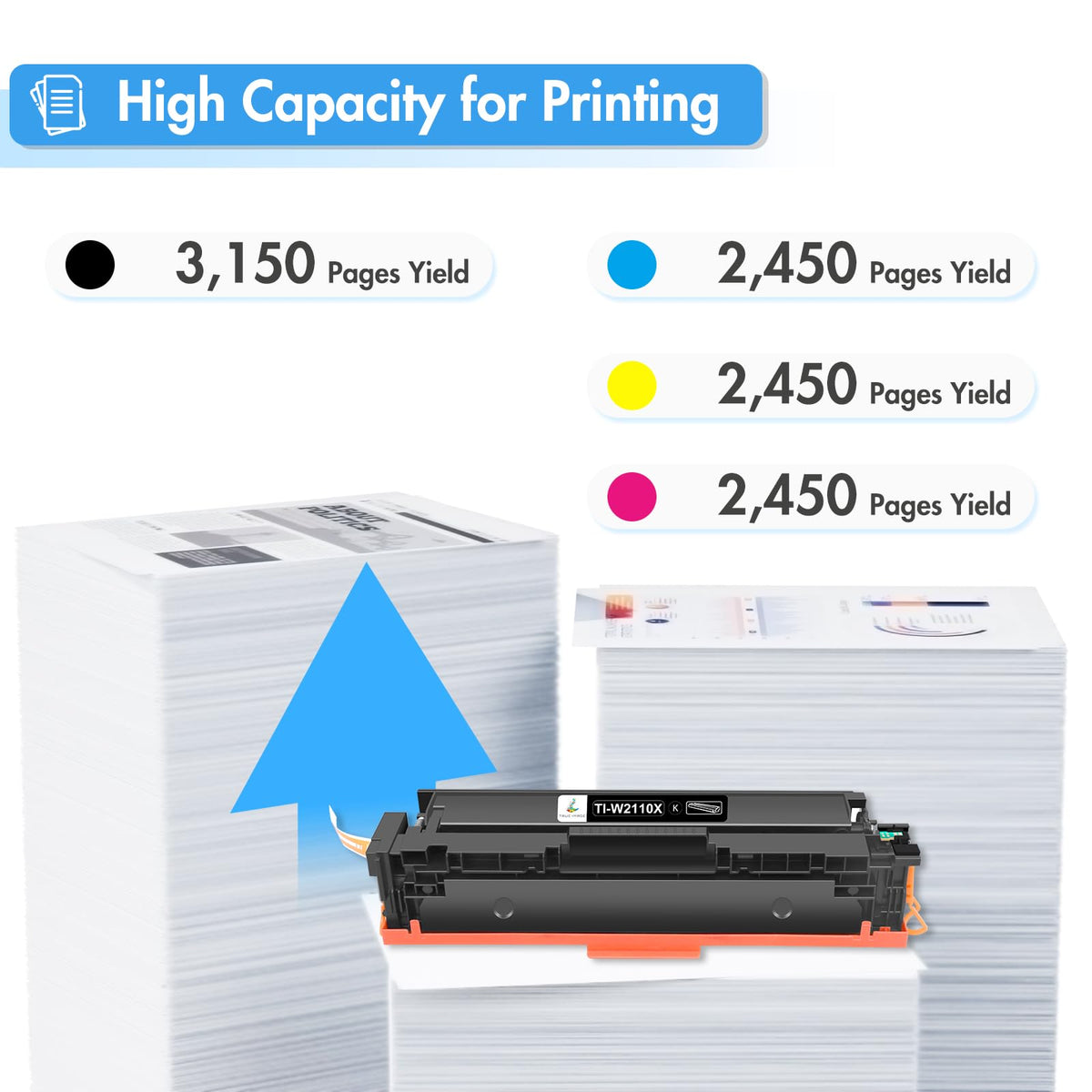 TRUE IMAGE 206X High Yield Toner Cartridges 4 Pack for HP