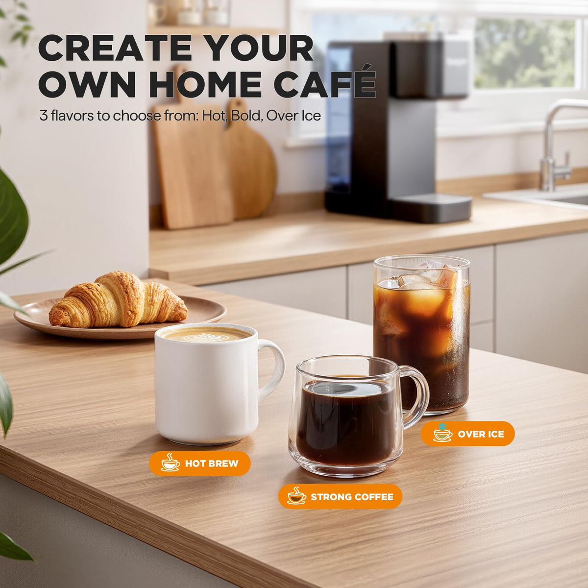 TASTYLE Single Serve Coffee Maker for K Cup & Grounds