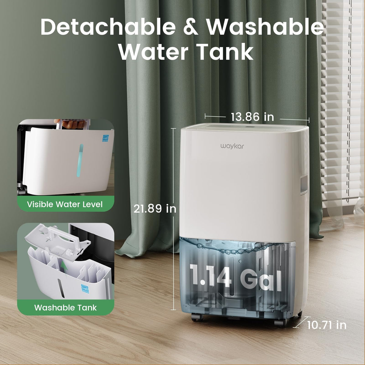 WAYKAR 80 Pints Energy Star Dehumidifier for Large Rooms