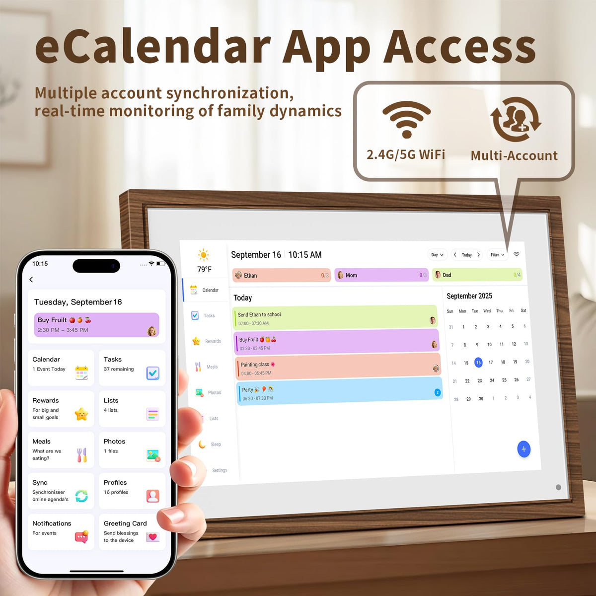 CANUPDOG 10.1 Inch Digital Calendar Chore Chart with Touchscreen