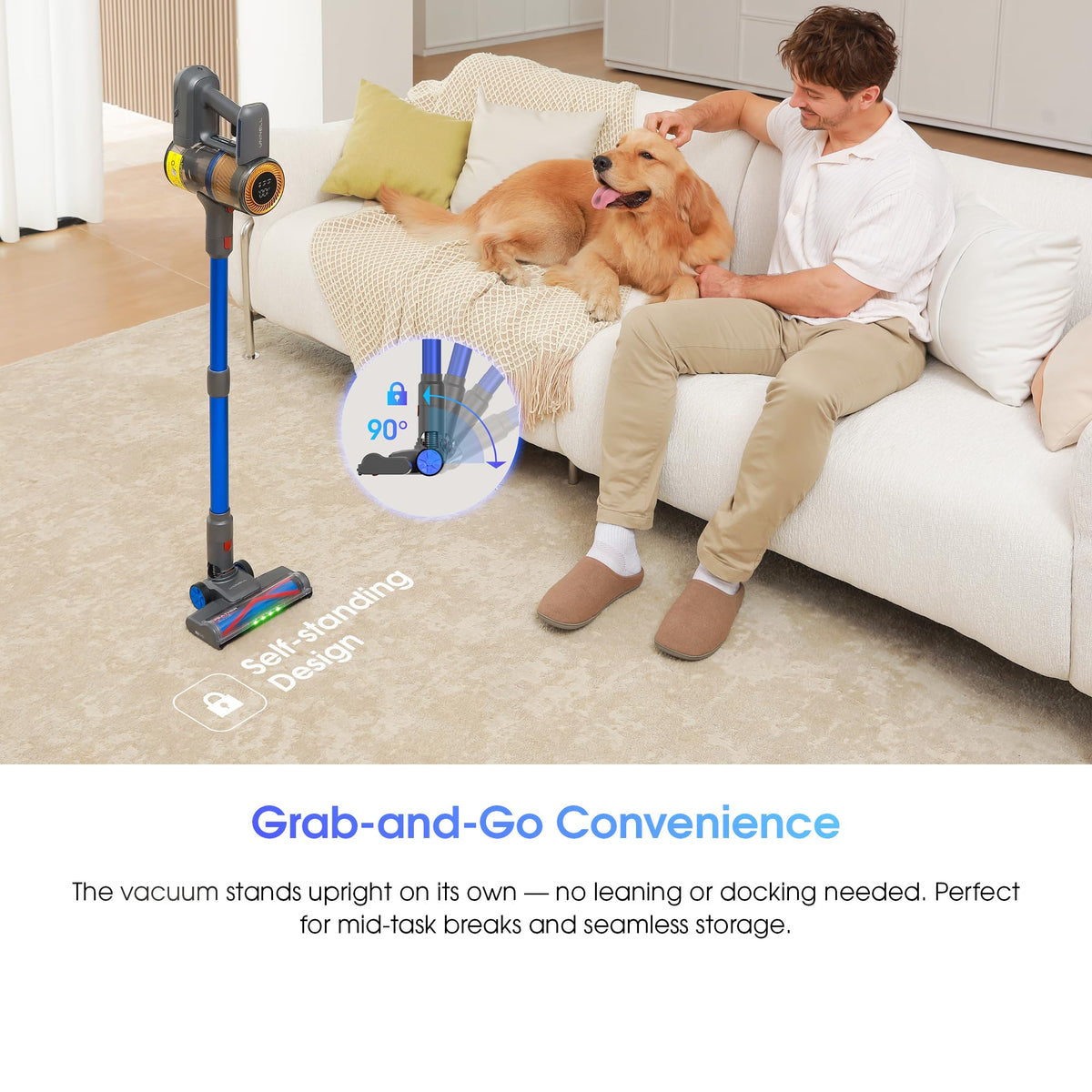UNINELL HOME Cordless Vacuum Cleaner - 450W, 60 Min Runtime, Lightweight