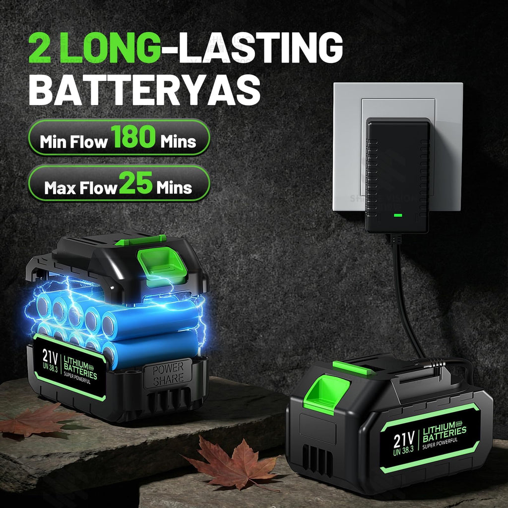 COMCHOI Electric Leaf Blower Cordless, 680 CFM, 5 Speed