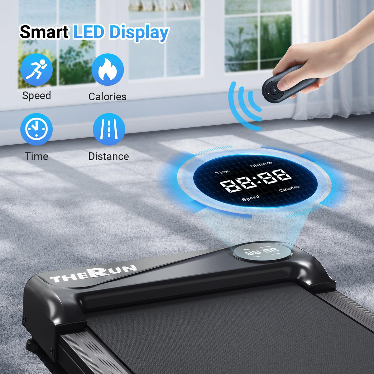 THERUN Walking Pad Treadmill Under Desk - Portable Mini Treadmill