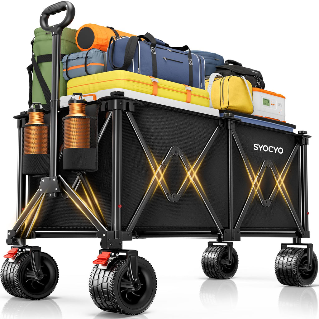 SYOCYO Collapsible Beach Wagon Cart - 570LBS Capacity