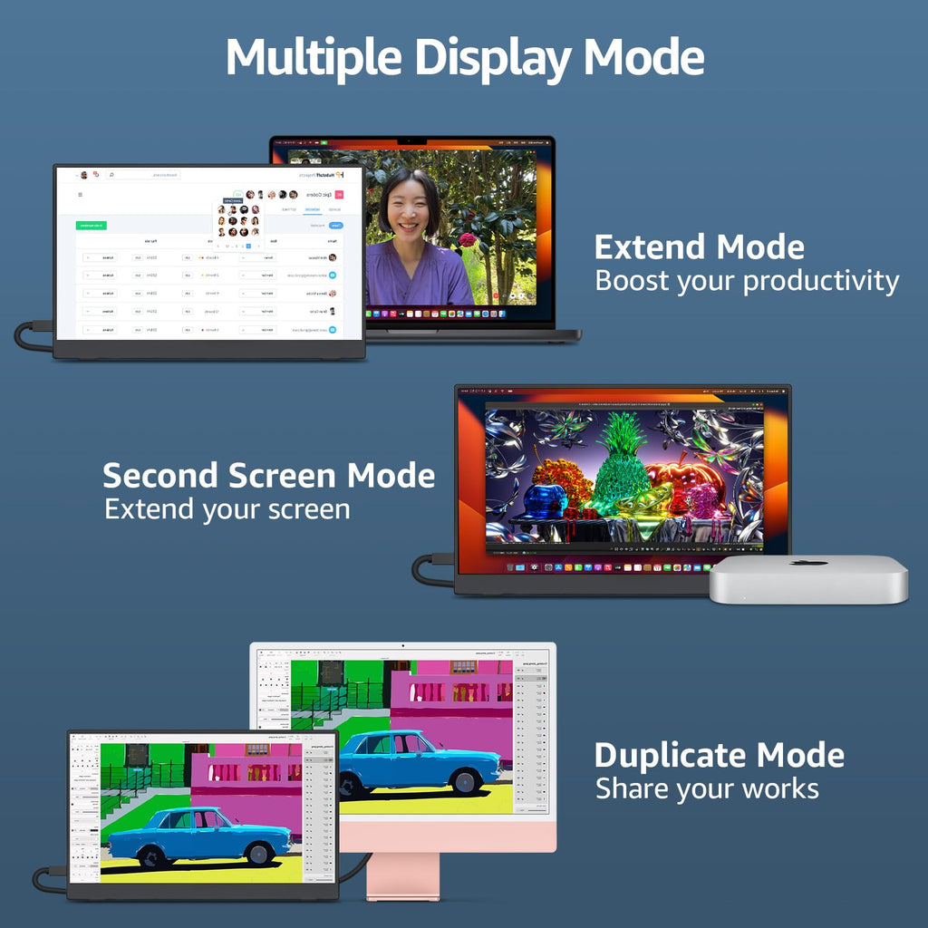 COCOPAR Portable 15.6" 1080P FHD Travel Monitor with Speaker
