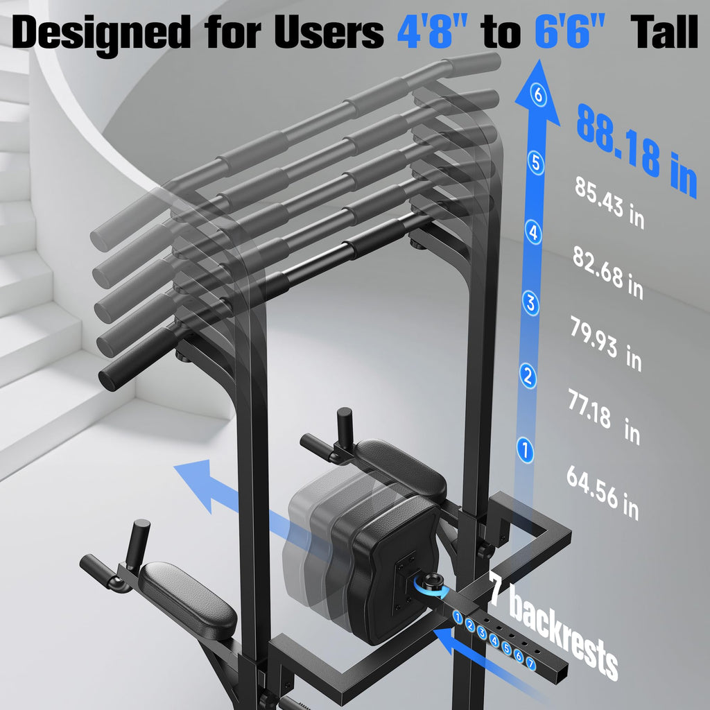SPORTSROYALS Power Tower Pull Up Bar - 450LBS Dip Station