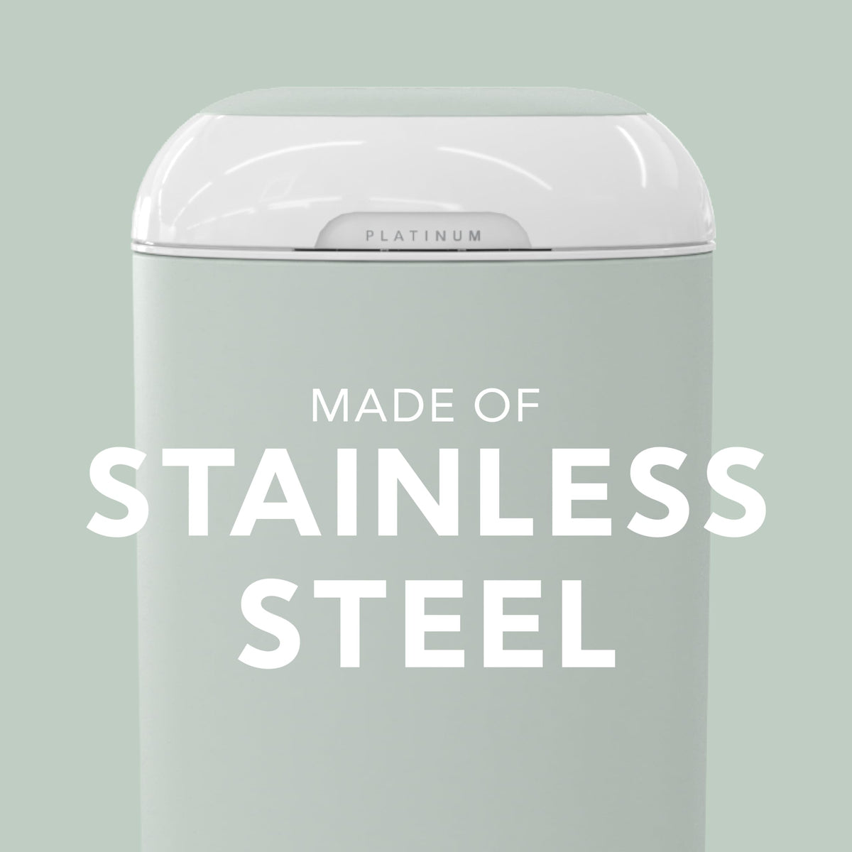 DIAPER GENIE Platinum Pail Sage Green Stainless Steel with Refill