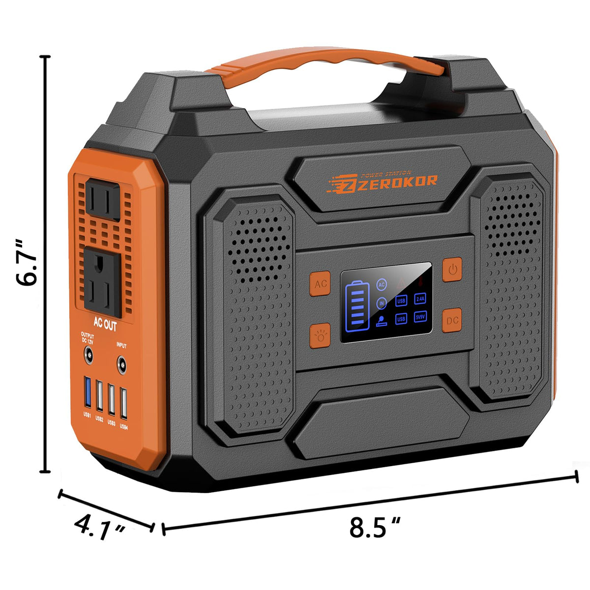 ZEROKOR Portable Solar Generator 300W with 60W Solar Panel