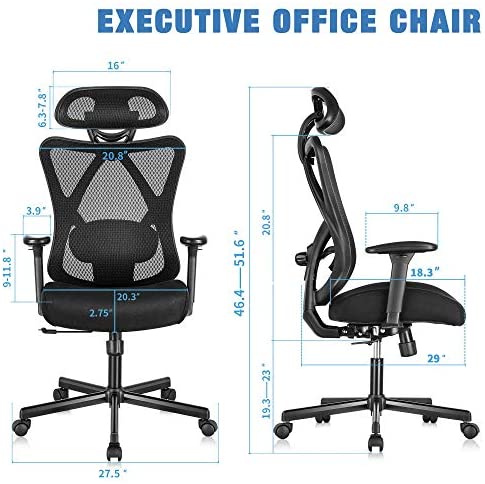 SUNNOW Ergonomic Office Chair, Mesh Computer Desk Chair , High Back Executive Task Chair
