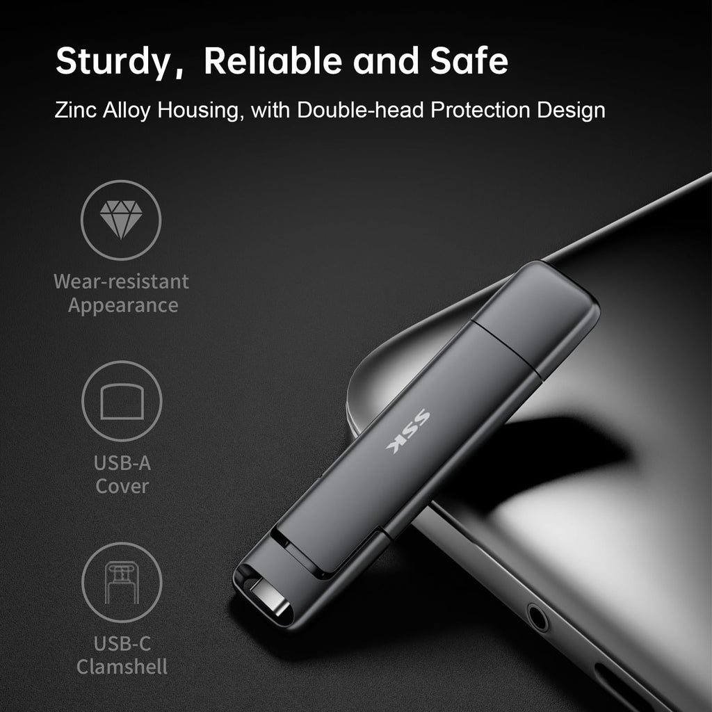 SSK 1TB USB Drive External SSD 550MB/s Dual-Drive