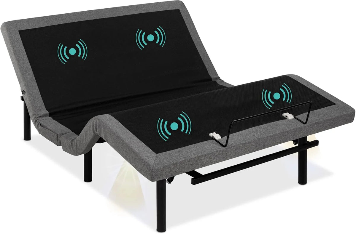 Best Choice Products Ergonomic Twin XL Size Adjustable Bed Frame, Electric Base w/Wireless Remote Control, Nightlight, Massager, 2 USB Ports