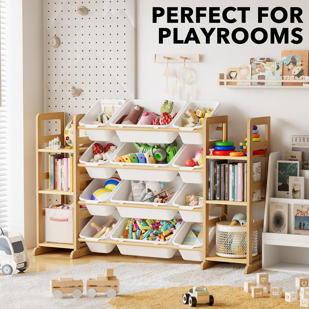 SPACEAID Toy Storage Organizer with 6 Shelves and 12 Bins
