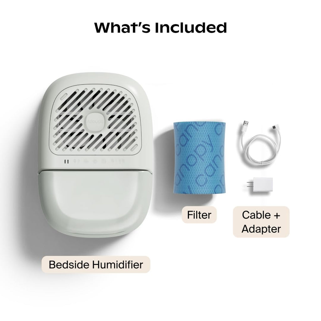 CANOPY Bedside Humidifier 2.0 - 36 HR Run Time, 2.5L Capacity