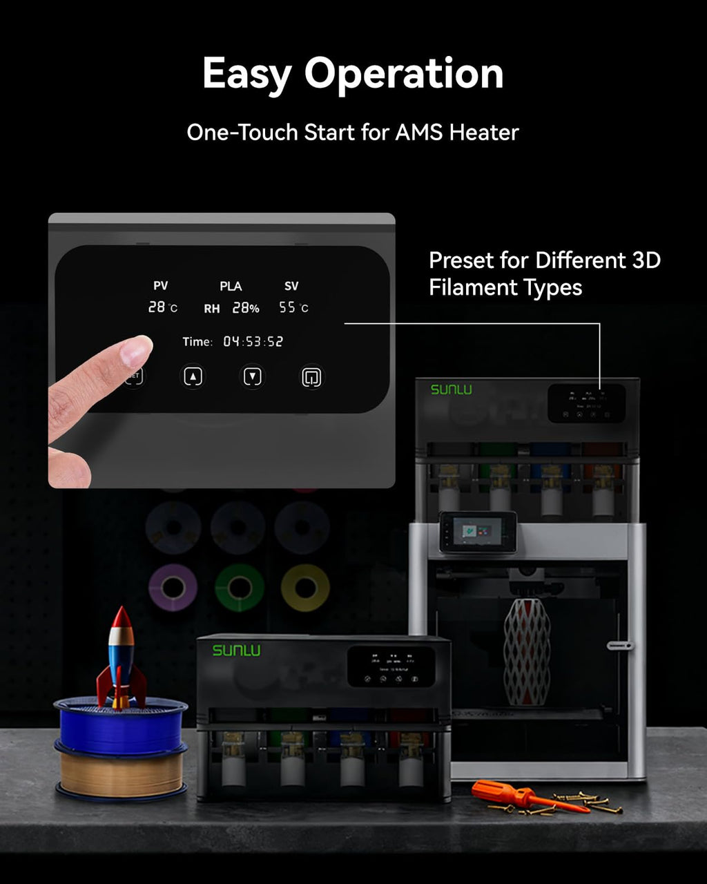 SUNLU AMS Heater for Bambu Lab Gen 1 - Fast Drying & Printing