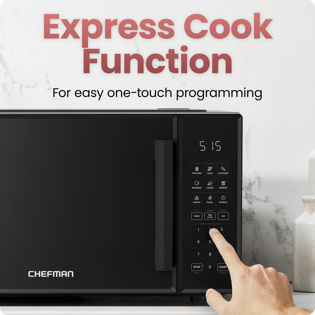 CHEFMAN Countertop Microwave Oven 0.9 Cu. Ft., 900W