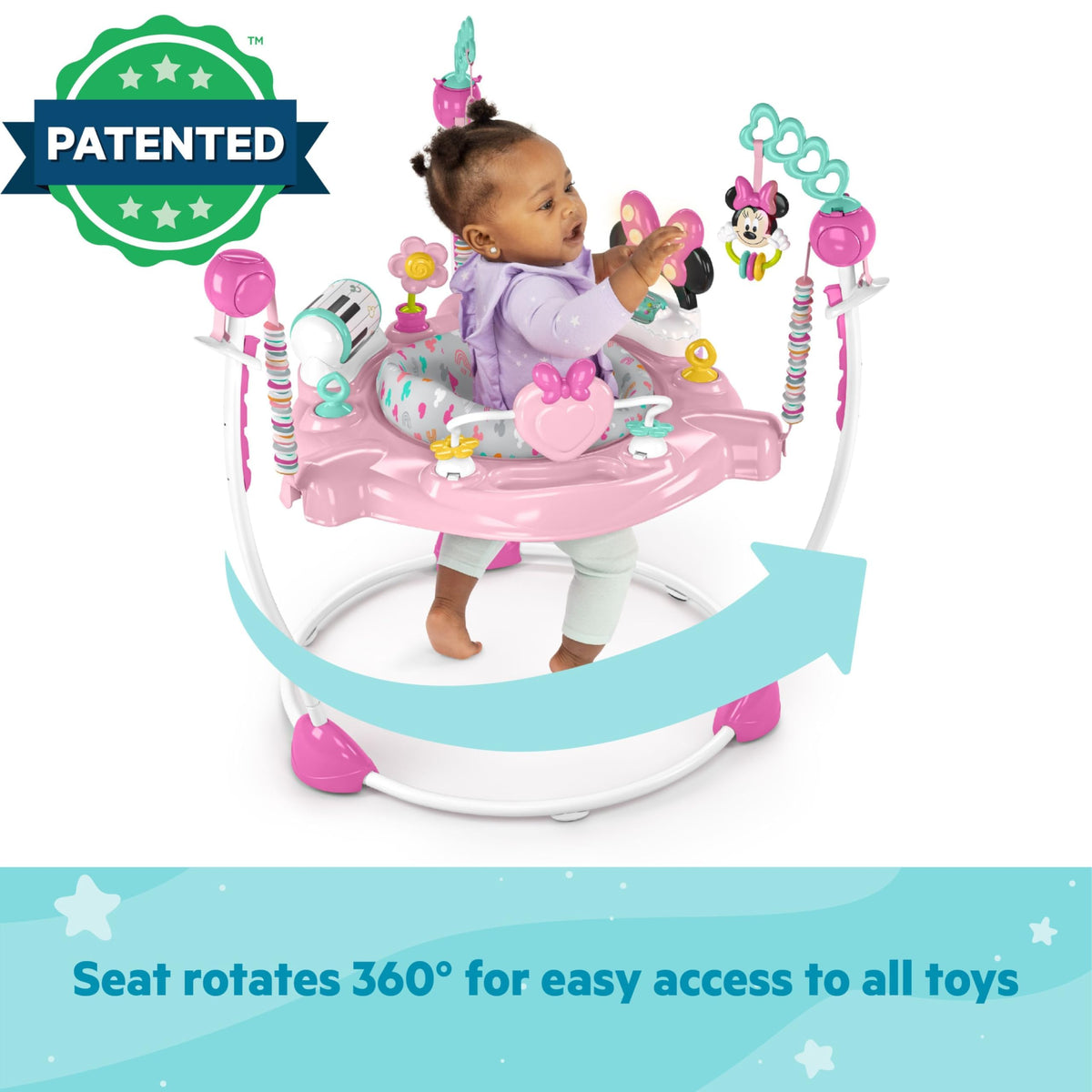 BRIGHT STARTS Minnie Mouse Baby Activity Center Jumper with Toys