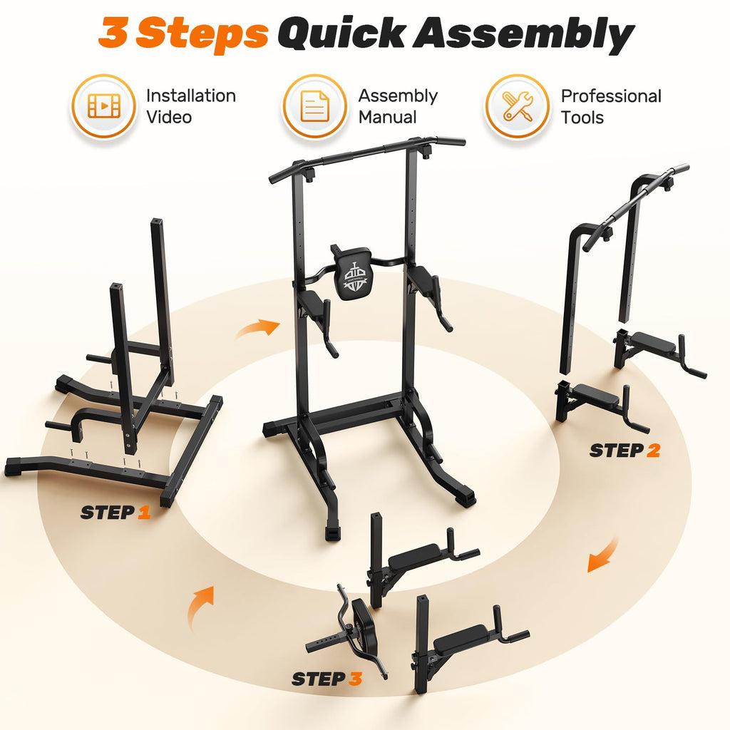 SPORTSROYALS Power Tower Pull Up Bar Station for Home Gym