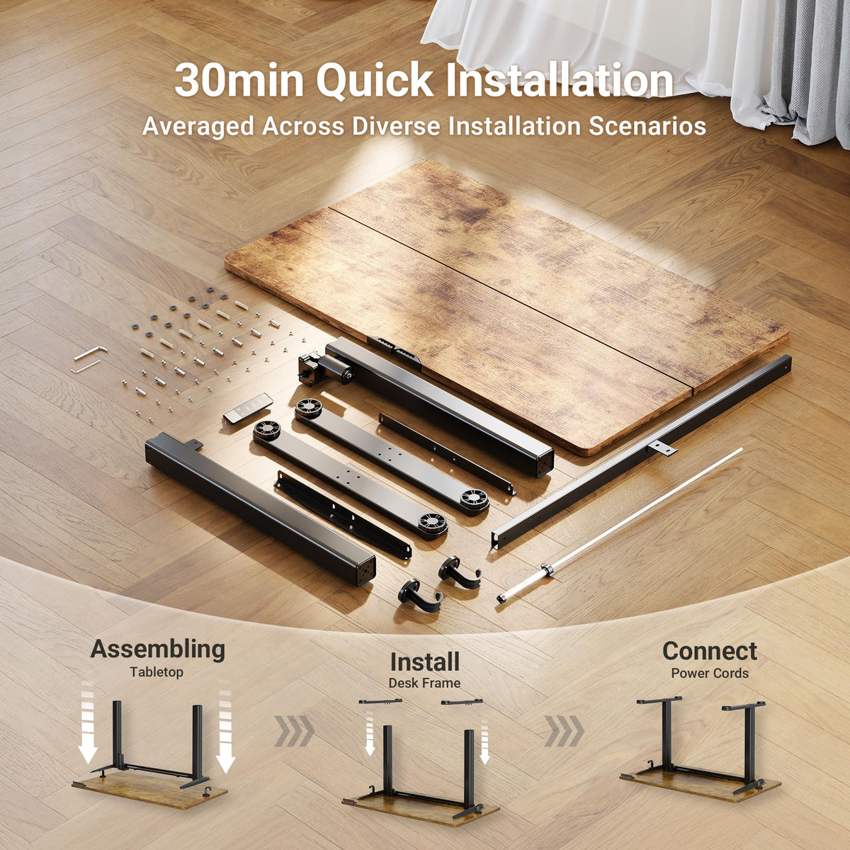 CLAIKS Electric Standing Desk - Adjustable Height 24x48"