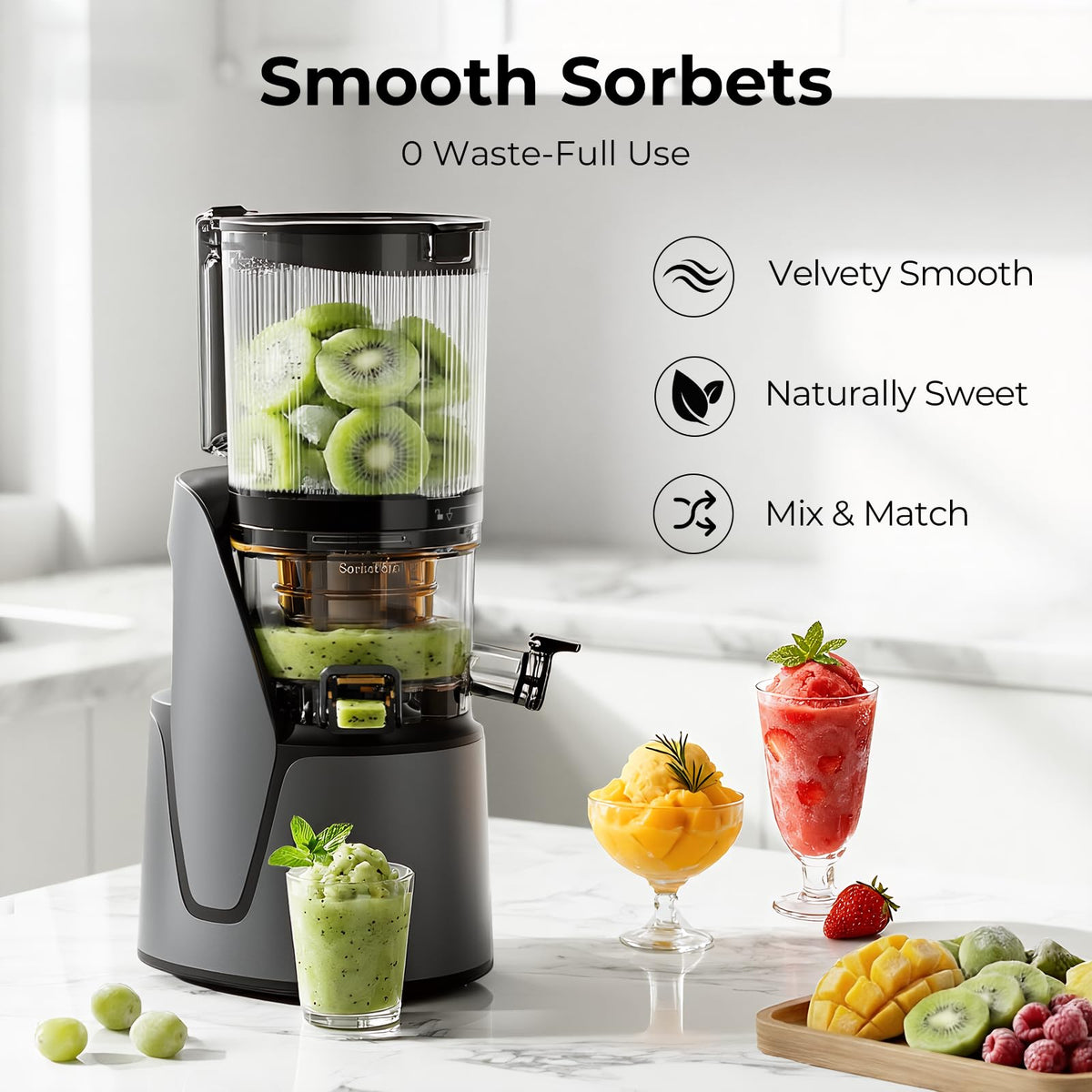EANORUUS 3-in-1 Cold Press Juicer with Large 100oz Capacity