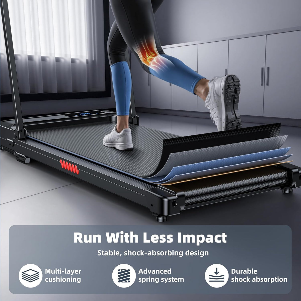 ULFARIO Walking Pad Treadmill - Compact Folding Electric Walk