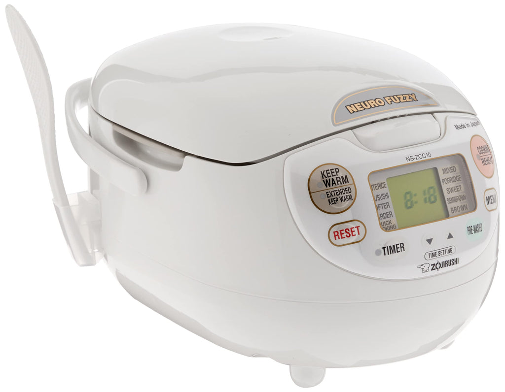 ZOJIRUSHI NS-ZCC10 Neuro Fuzzy Rice Cooker & Warmer, White