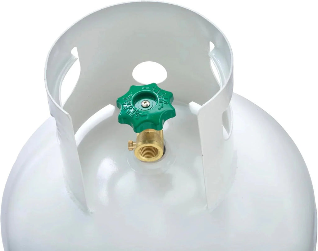 Steel Propane Tank Cylinder with POL Valve and Collar, Great for Mixed Heating Systems, Home fireplaces, Dryers and Grills-Flame King