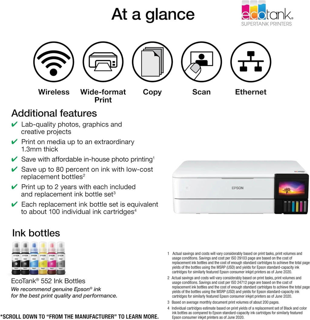 Ecotank ET-8550 Wireless Wide-Format All-In-One Printer