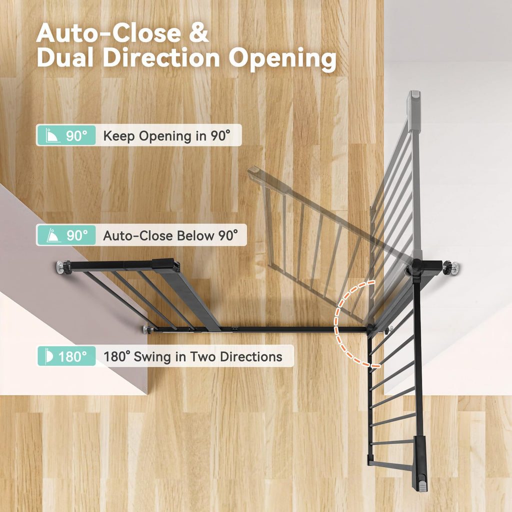 COMOMY 36" Extra Tall Baby Gate - Adjustable for Stairs & Doorways