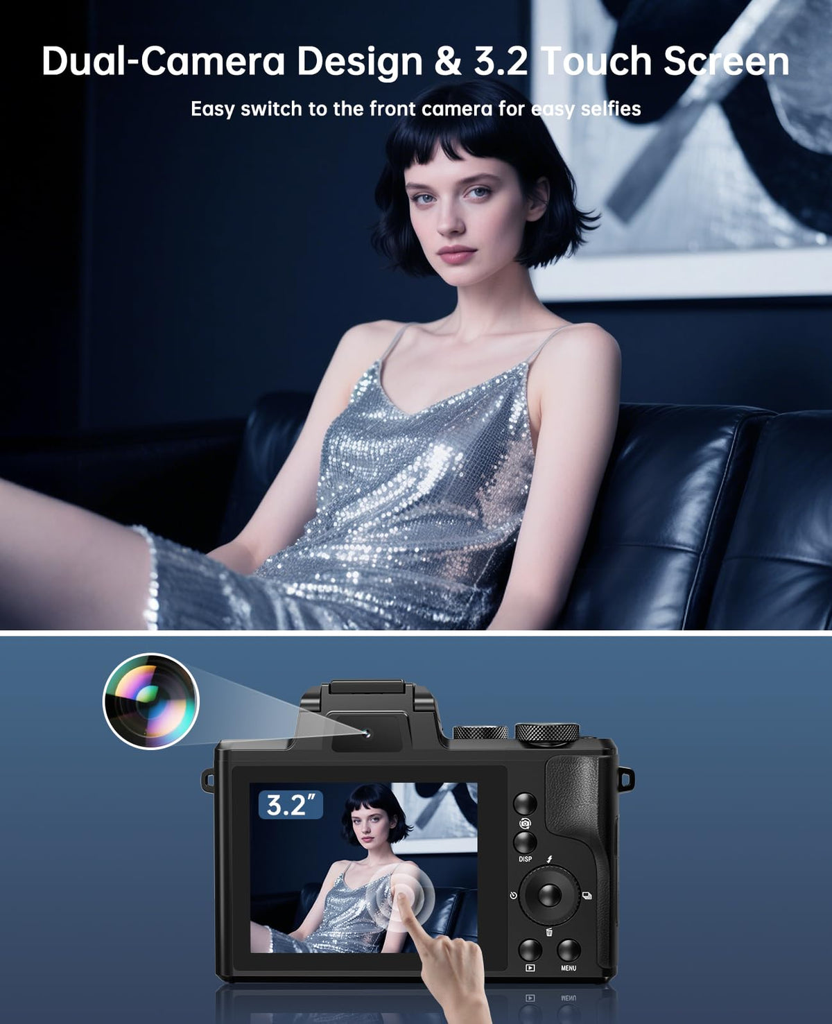 XNSIAKXA 8K Professional Digital Camera with 16X Zoom & WiFi
