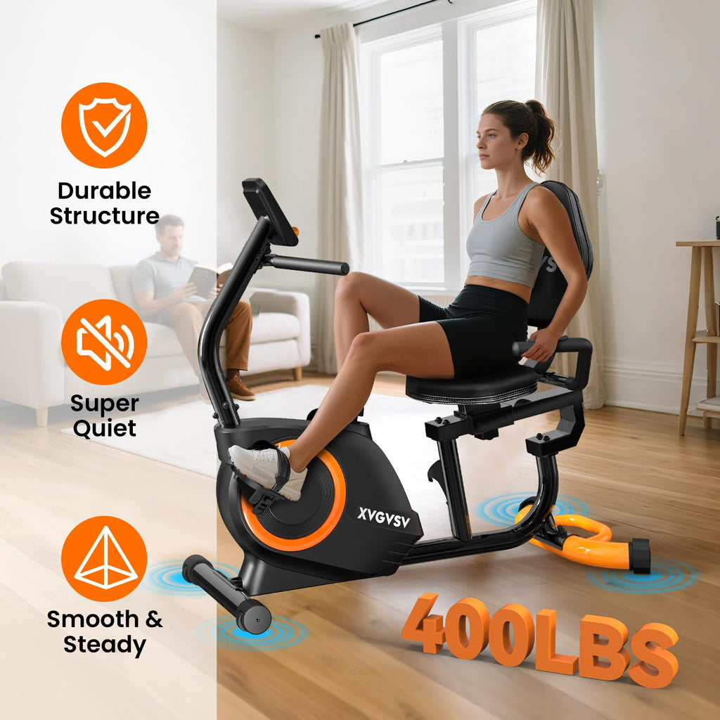 XVGVSV Recumbent Exercise Bike for Home Use with LCD Display