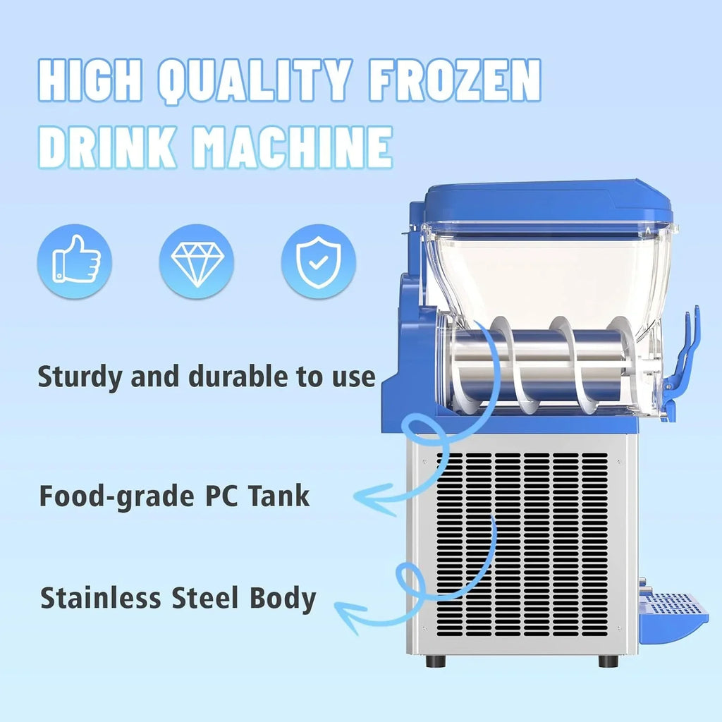 Commercial Slushy Machine - 1000W 30L Tanks Slush Maker Machine 304 Stainless Steel Commercial Margarita Machines Efficient Cooling the Ideal Slushie Maker for Bars Cafes Restaurants