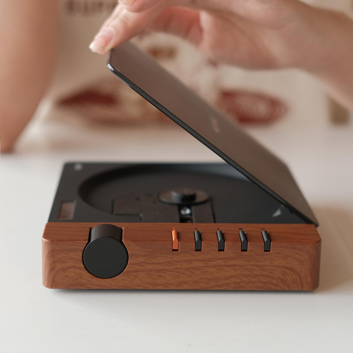 SYITREN R300 Portable Bluetooth Retro CD Player - Brown