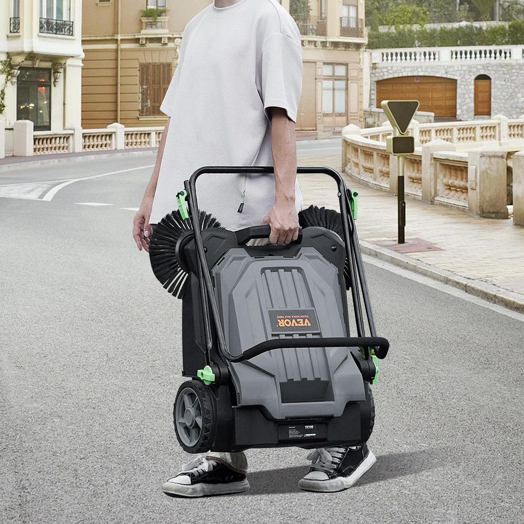 VEVOR Walk-Behind Manual Floor Sweeper with Adjustable Handle