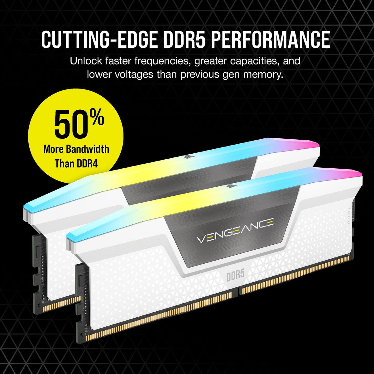 CORSAIR VENGEANCE RGB DDR5 32GB (2x16GB) 6000MHz RAM